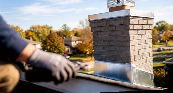 Stainless cap installed on a block chimney in Glendora