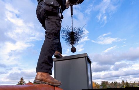 Weighted brush dropped through a chase flue in Glendora